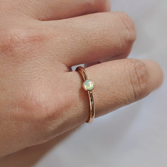 [MROP03] Opal Rose Gold Plated Silver Ring 澳寶石玫瑰金色銀戒指