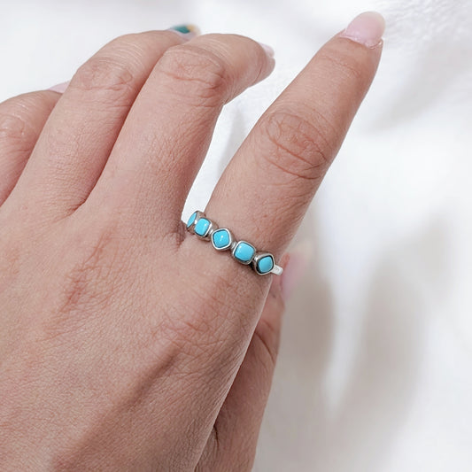 [MRTU01] Turquoise Silver Ring 藍松銀戒指