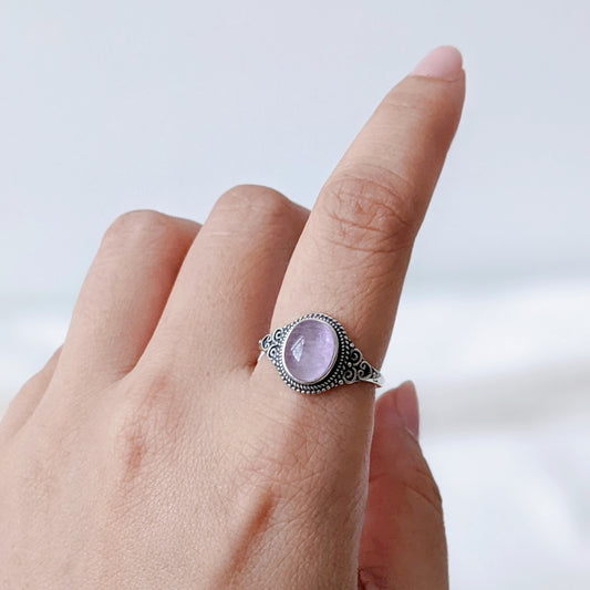 [MRKZ01] Kunzite Silver Ring 紫鋰輝銀戒指