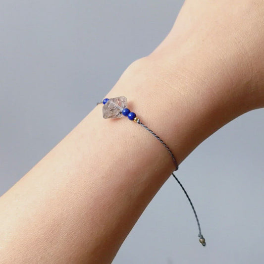 [MMHD01] Lapis Lazuli & Herkimer Diamond Bracelet 青金石閃靈鑽手繩