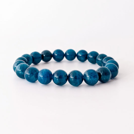 [MBAP03] Cat Eye Blue Apatite Beaded Bracelet 老礦貓眼藍磷灰 10+mm