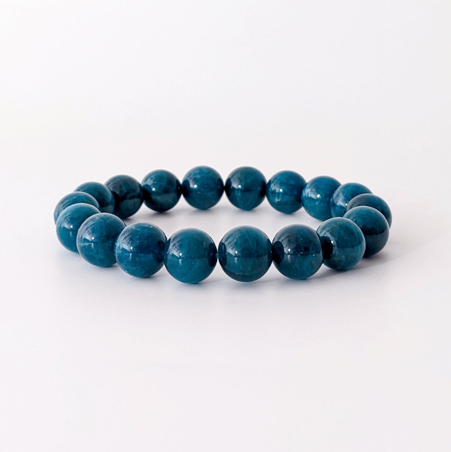 [MBAP04] Cat Eye Blue Apatite Beaded Bracelet 老礦貓眼藍磷灰手串 11mm