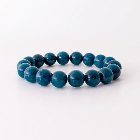 [MBAP04] Cat Eye Blue Apatite Beaded Bracelet 老礦貓眼藍磷灰手串 11mm