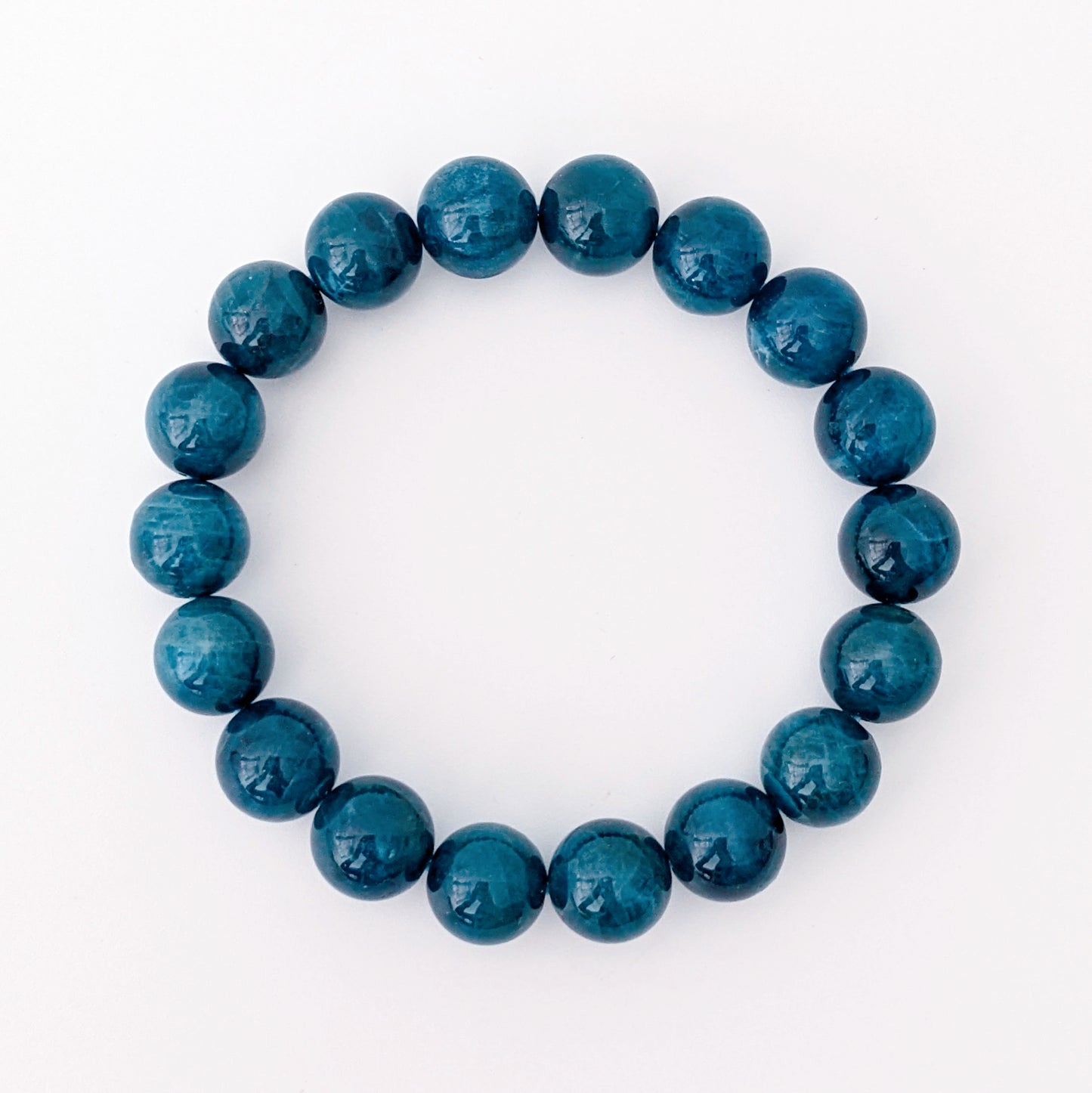 [MBAP04] Cat Eye Blue Apatite Beaded Bracelet 老礦貓眼藍磷灰手串 11mm