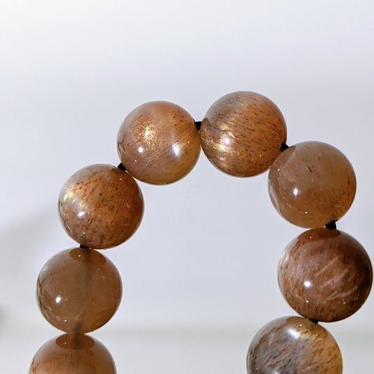 [MBSU04] High Grade Sunstone Beaded Bracelet 高品黑金太陽石手串 10mm