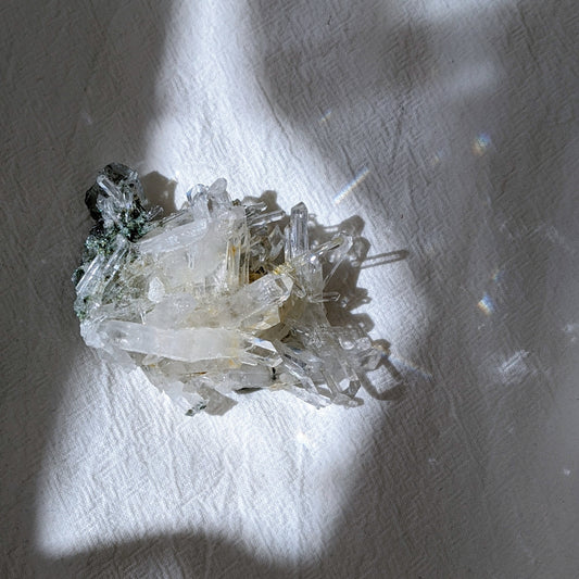 [LE03] Rare Water Clear Green Lemurian Cluster Premium Grade