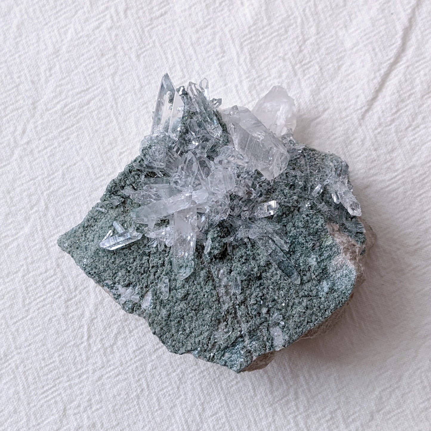 [LE06] Rare Water Clear Green Lemurian Cluster Premium Grade (Record Keeper)