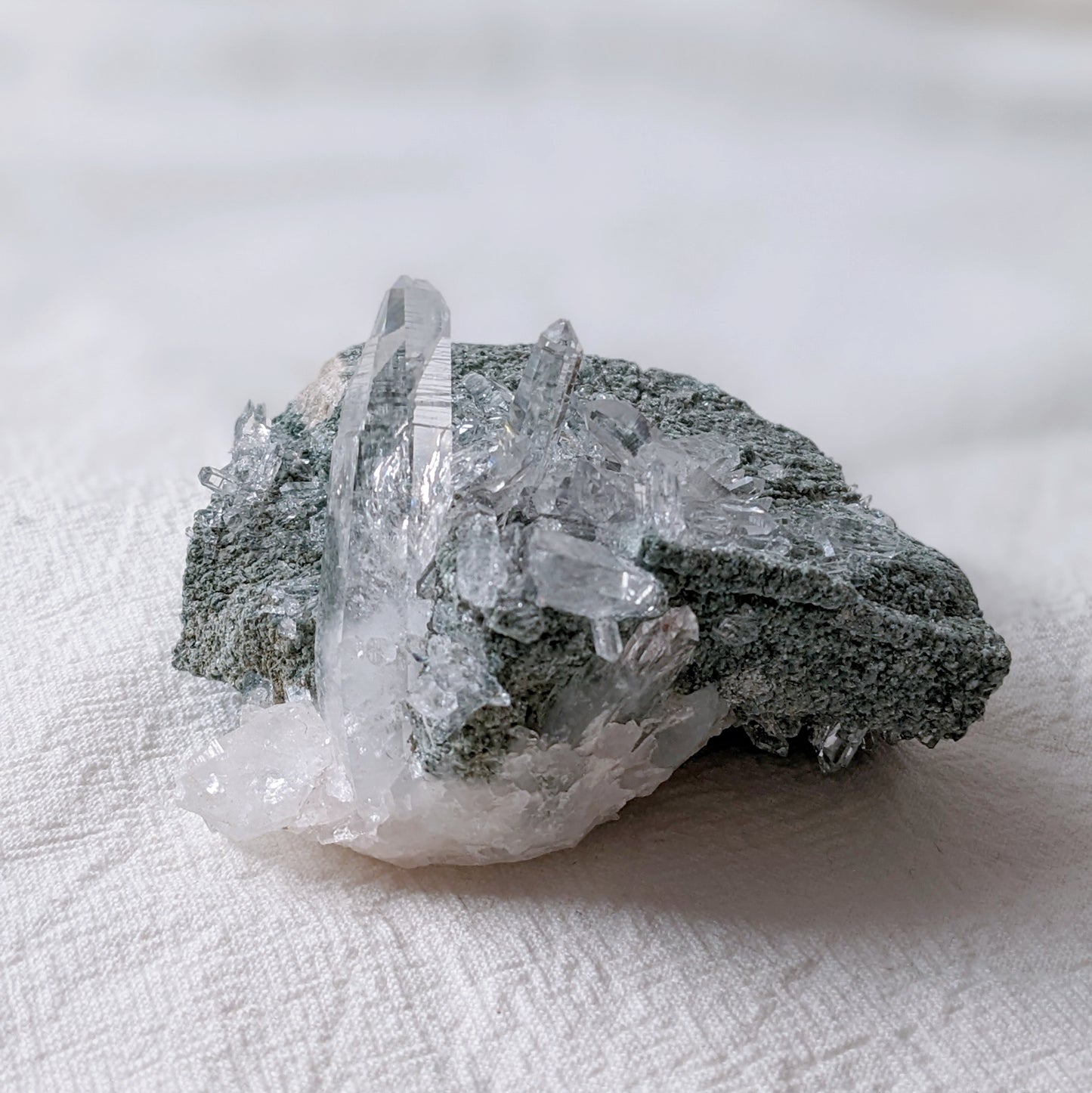 [LE06] Rare Water Clear Green Lemurian Cluster Premium Grade (Record Keeper)