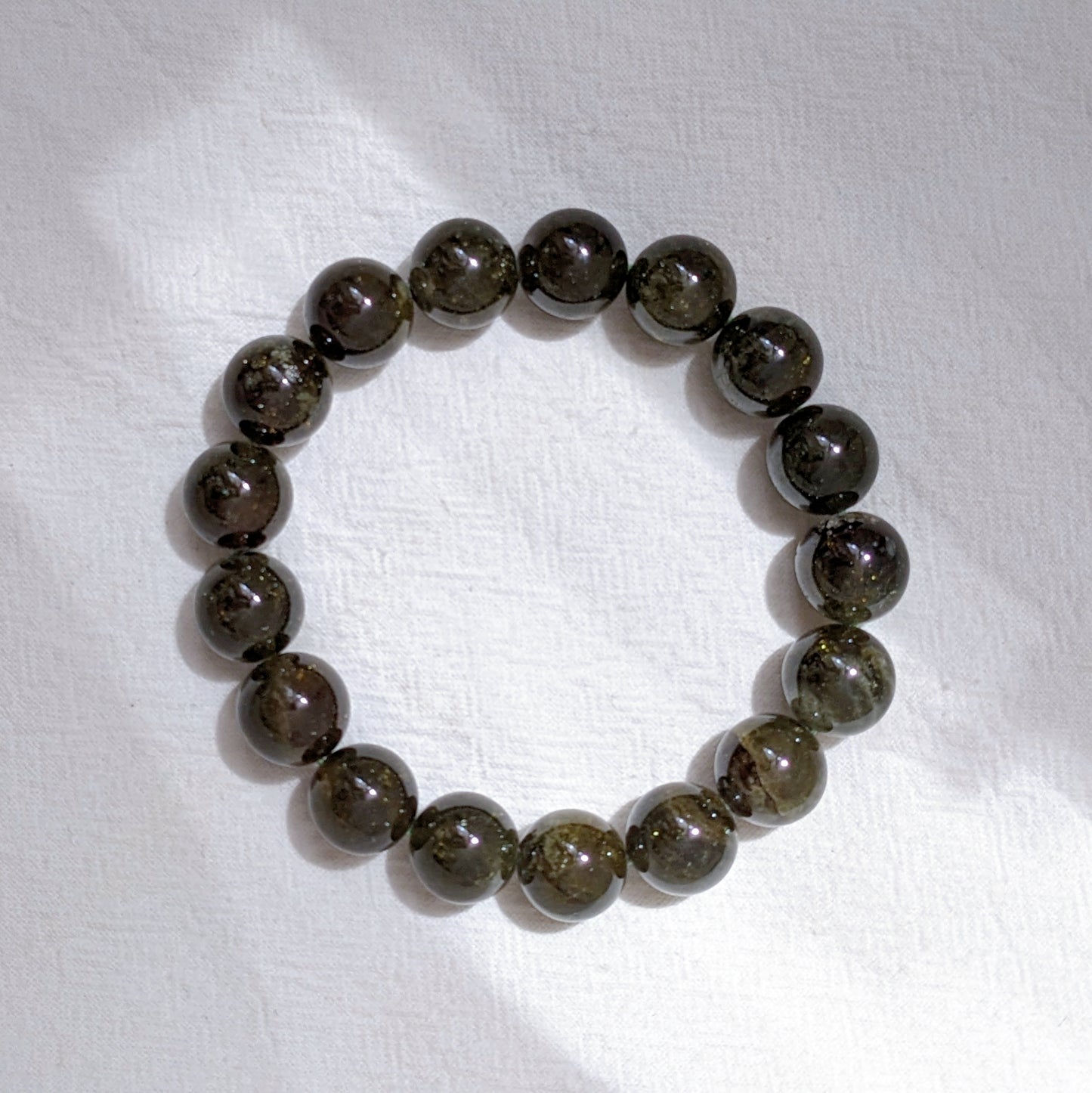 [MBGG01] Green Grossular Garnet Beaded Bracelet 翠石榴手串 13mm