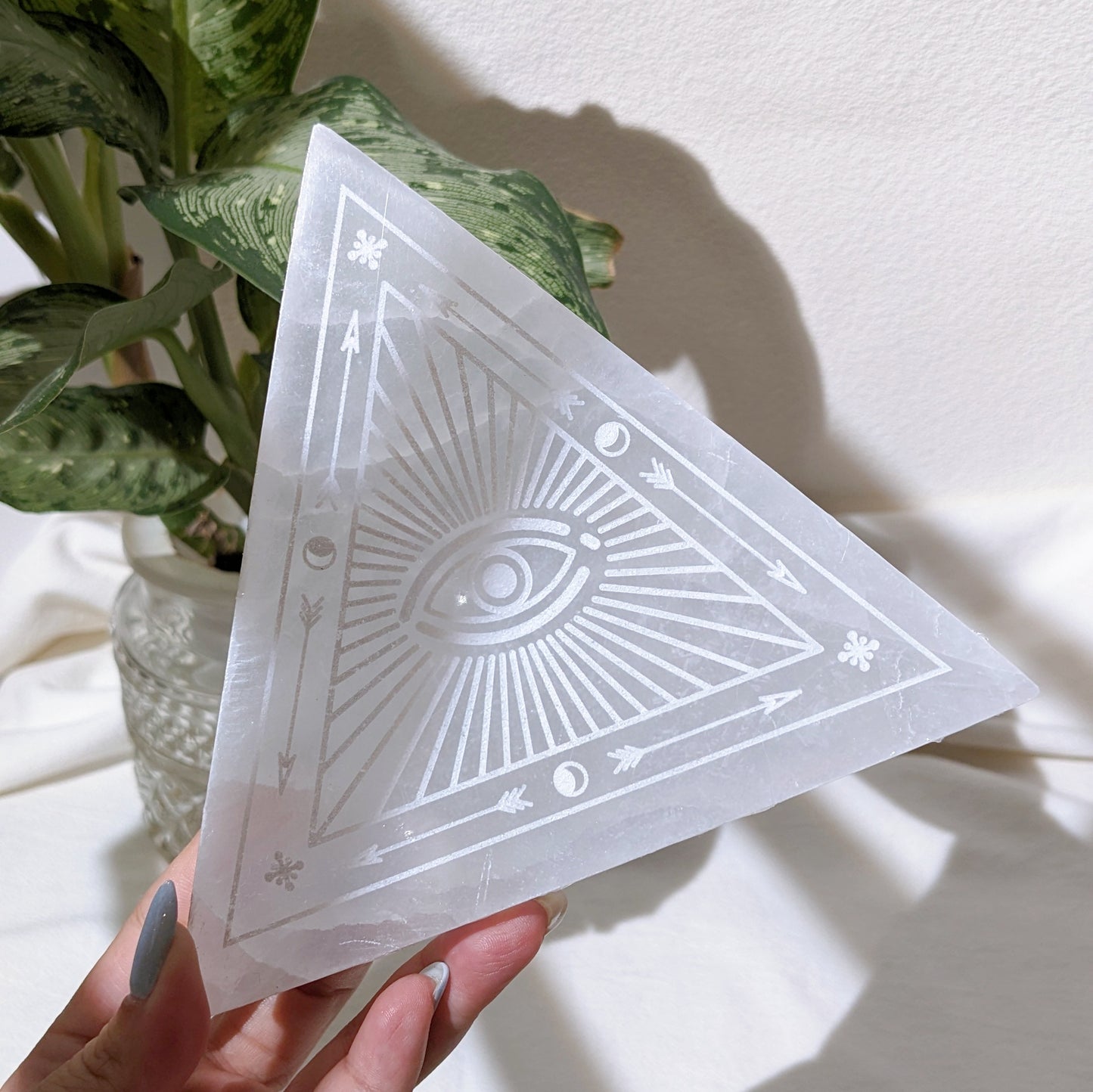 [SEPL04] Etched Selenite Plate All Seeing Eye 全知之眼透石膏