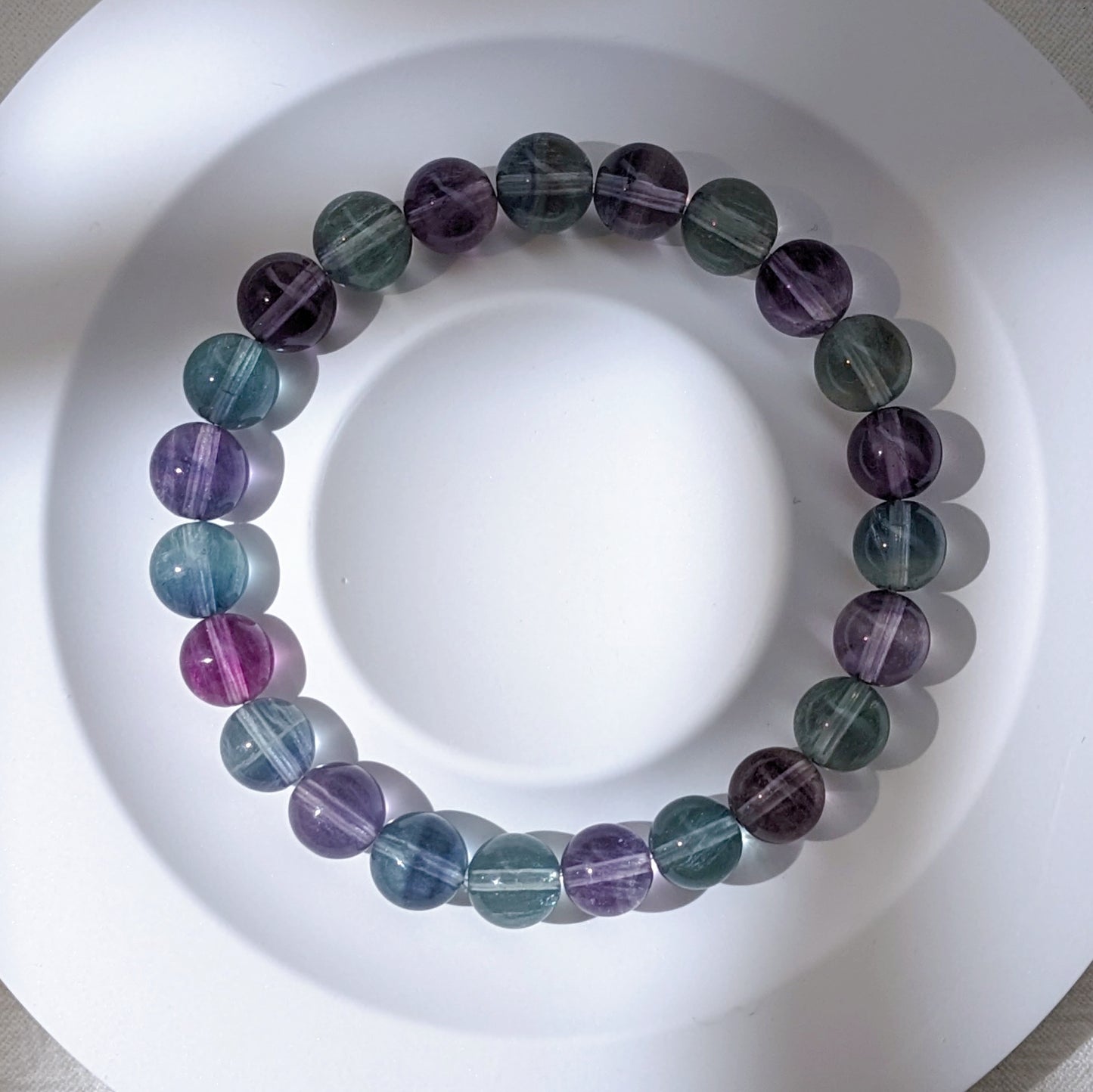 [MBFL01] Fluorite Beaded Bracelet 夢幻色螢石手串 8+mm