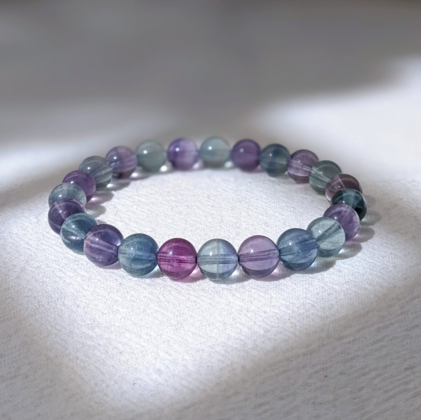 [MBFL01] Fluorite Beaded Bracelet 夢幻色螢石手串 8+mm