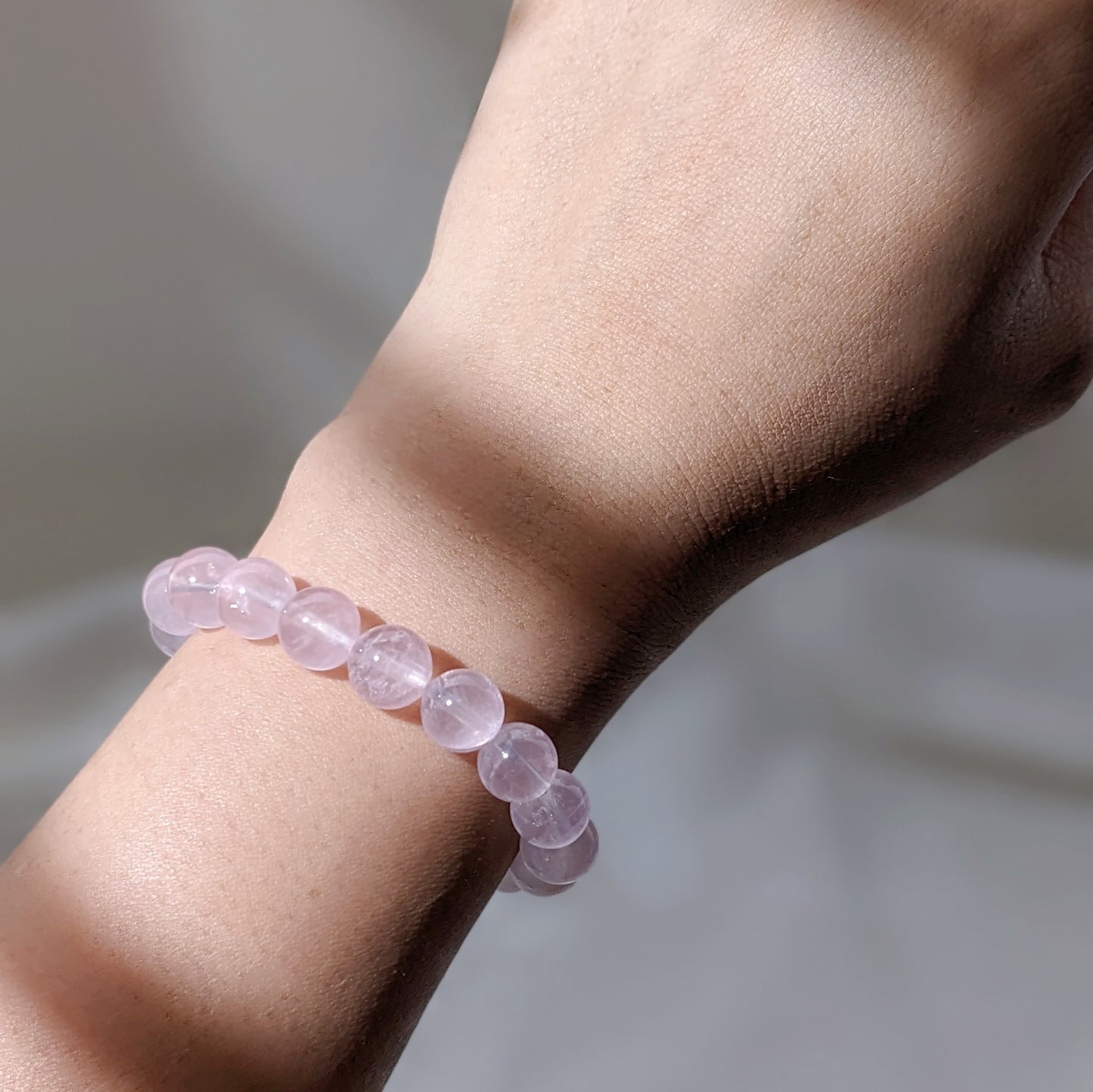 [MBRQ01] Rose Quartz Beaded Bracelet 粉晶手串 9mm