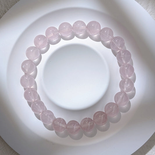 [MBRQ01] Rose Quartz Beaded Bracelet 粉晶手串 9mm