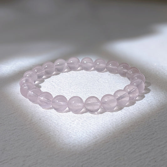 [MBRQ01] Rose Quartz Beaded Bracelet 粉晶手串 9mm