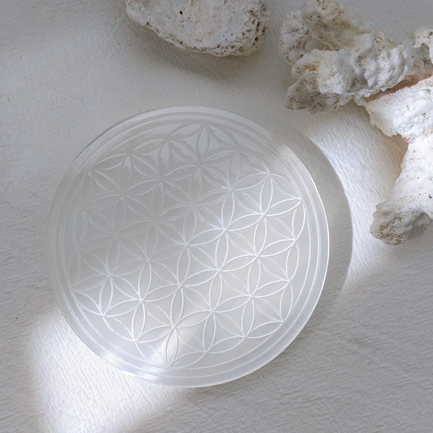 [SEPL06] Flower of Life Selenite Plate