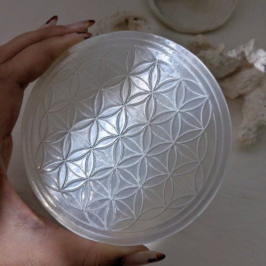 [SEPL06] Flower of Life Selenite Plate