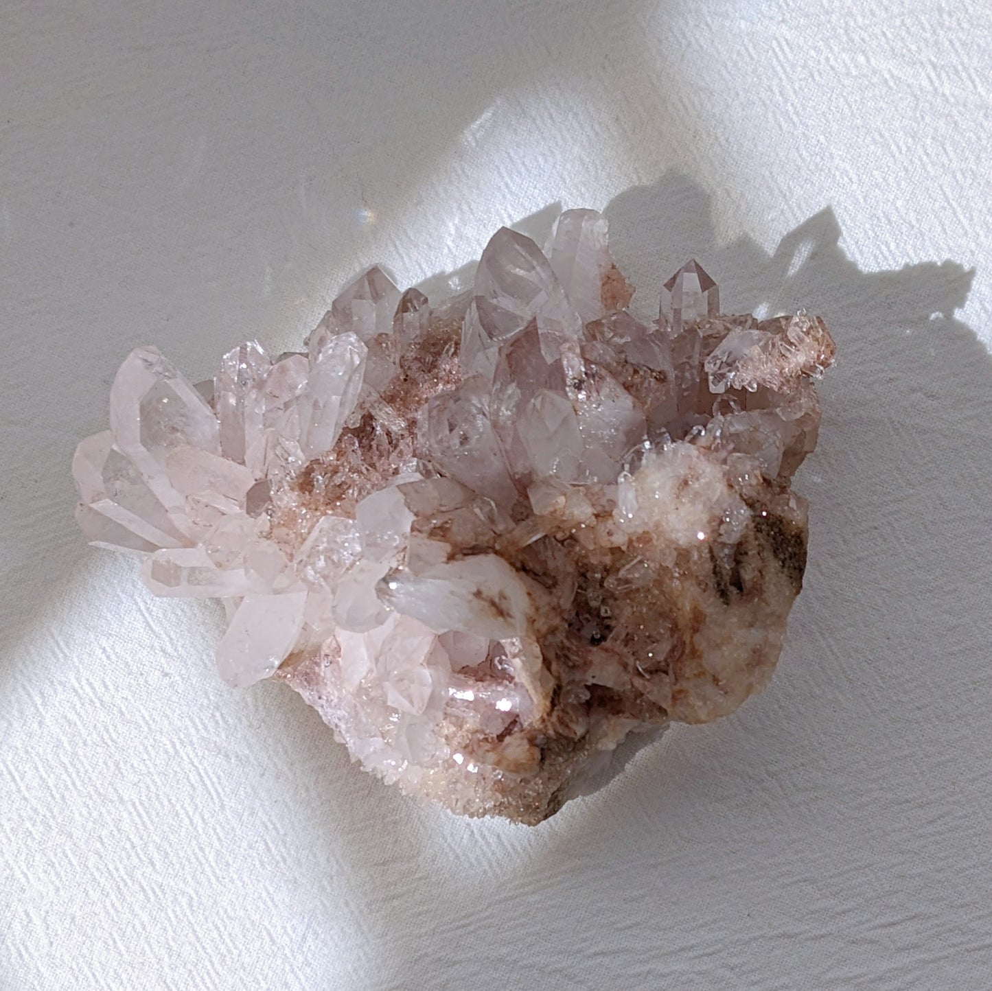 [LE09] Rare Pink Lemurian Faden Quartz Cluster Premium Grade, Colombia