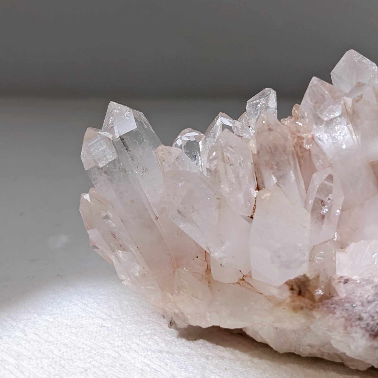 [LE09] Rare Pink Lemurian Faden Quartz Cluster Premium Grade, Colombia