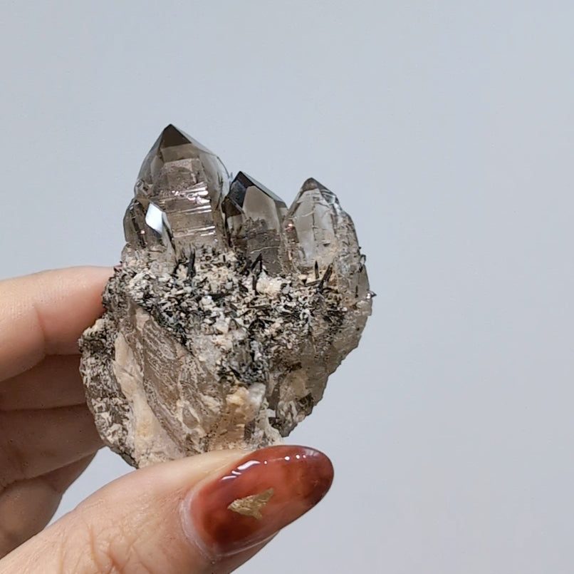 [SK04] Smoky Quartz with Feldspar and Aegirine, Malawi