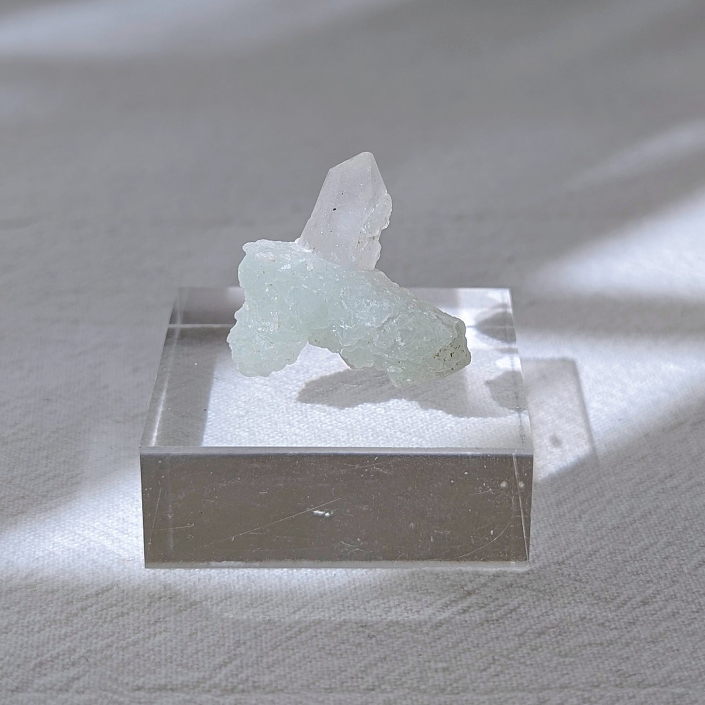 [PR04] Prehnite with Quartz mini Specimen