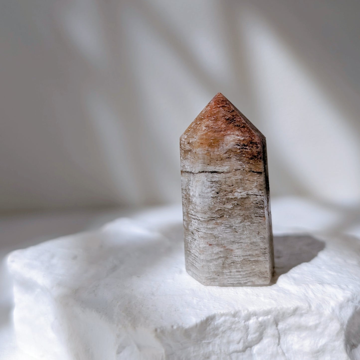 [LD08] Clear Quartz with Lodolite mini obelisk 幽靈水晶小柱