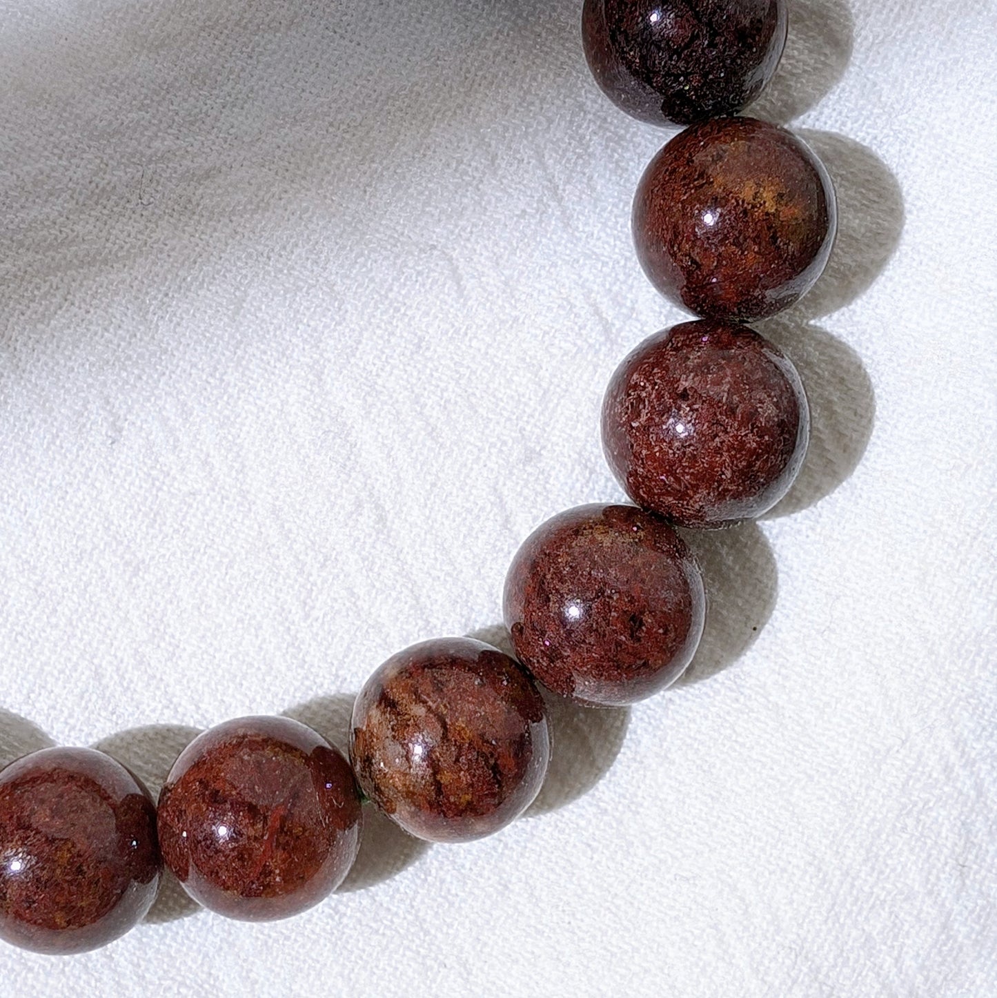 [MBLD09] Red Lodolite Beaded Bracelet 滿盆紅幽靈手串 11mm