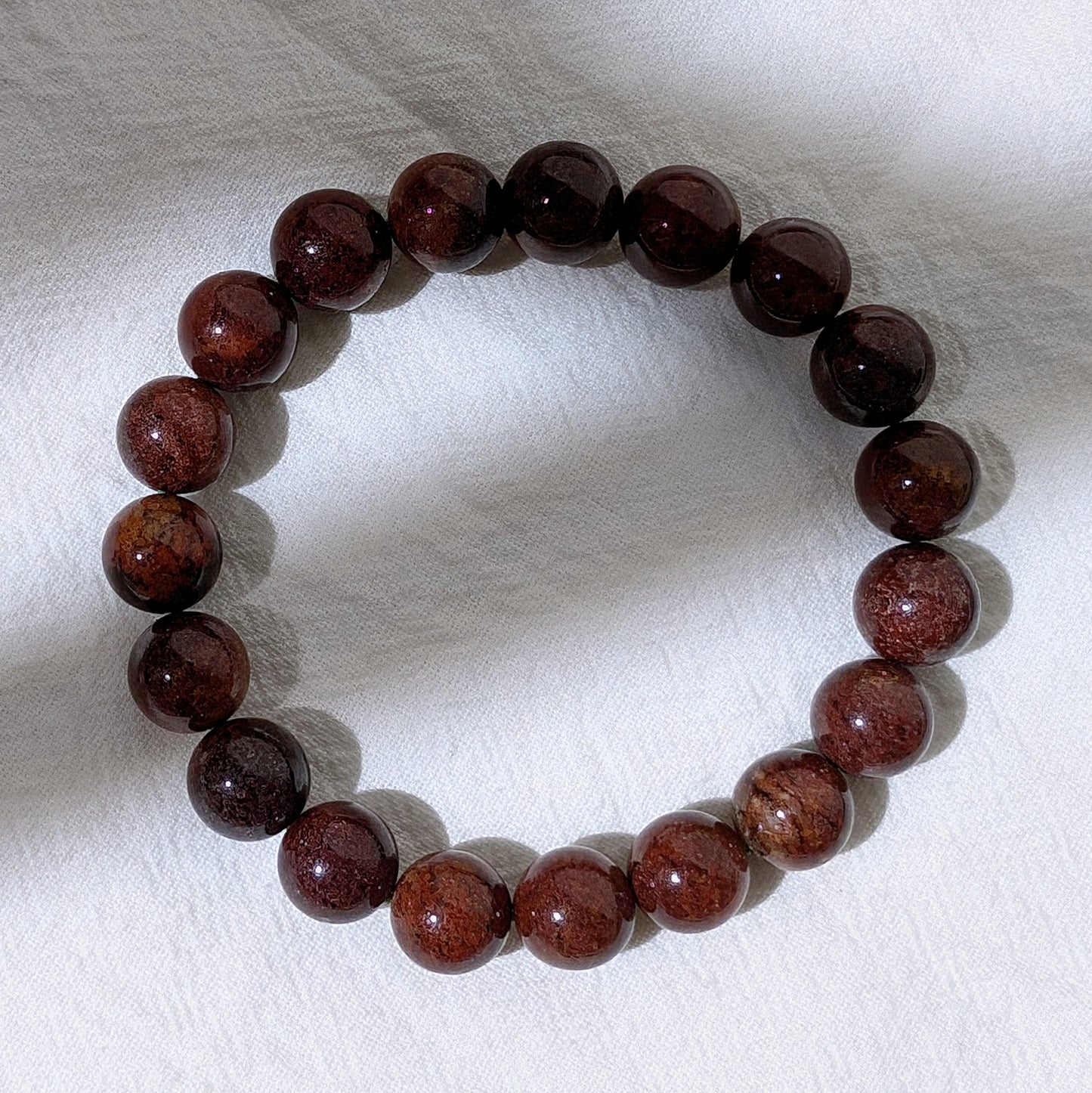 [MBLD09] Red Lodolite Beaded Bracelet 滿盆紅幽靈手串 11mm