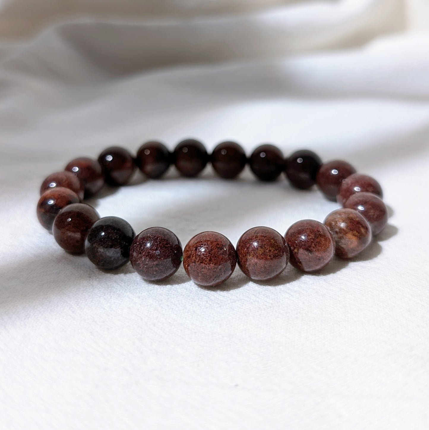 [MBLD09] Red Lodolite Beaded Bracelet 滿盆紅幽靈手串 11mm