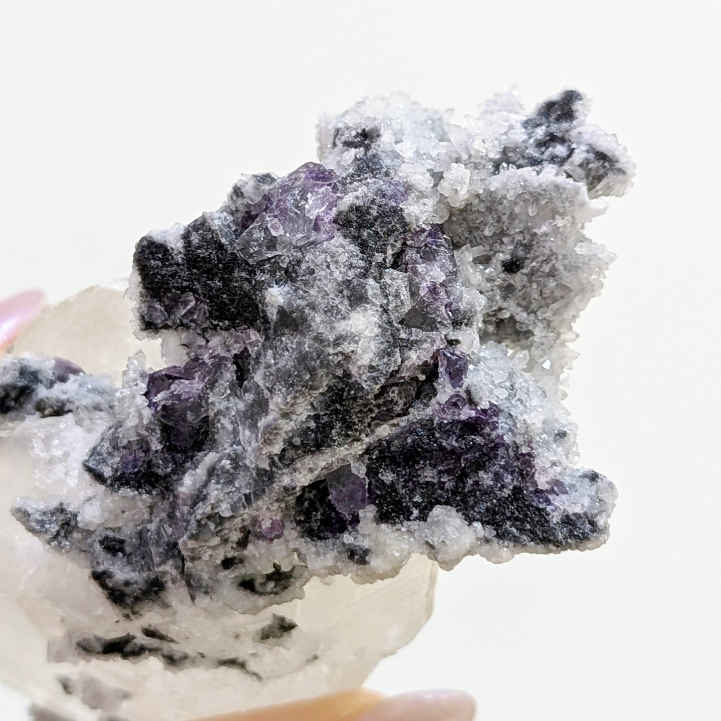 [CA18] Diamond Calcite with Fluorite 彩虹鑽石方解