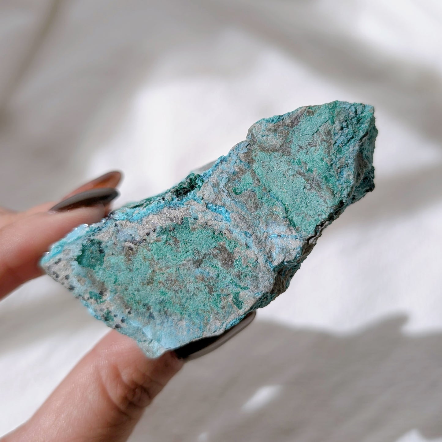 [CY06] Druzy Chrysocolla Malachite and Dioptase, Congo 孔雀礦硅孔雀礦翠銅礦水晶共生