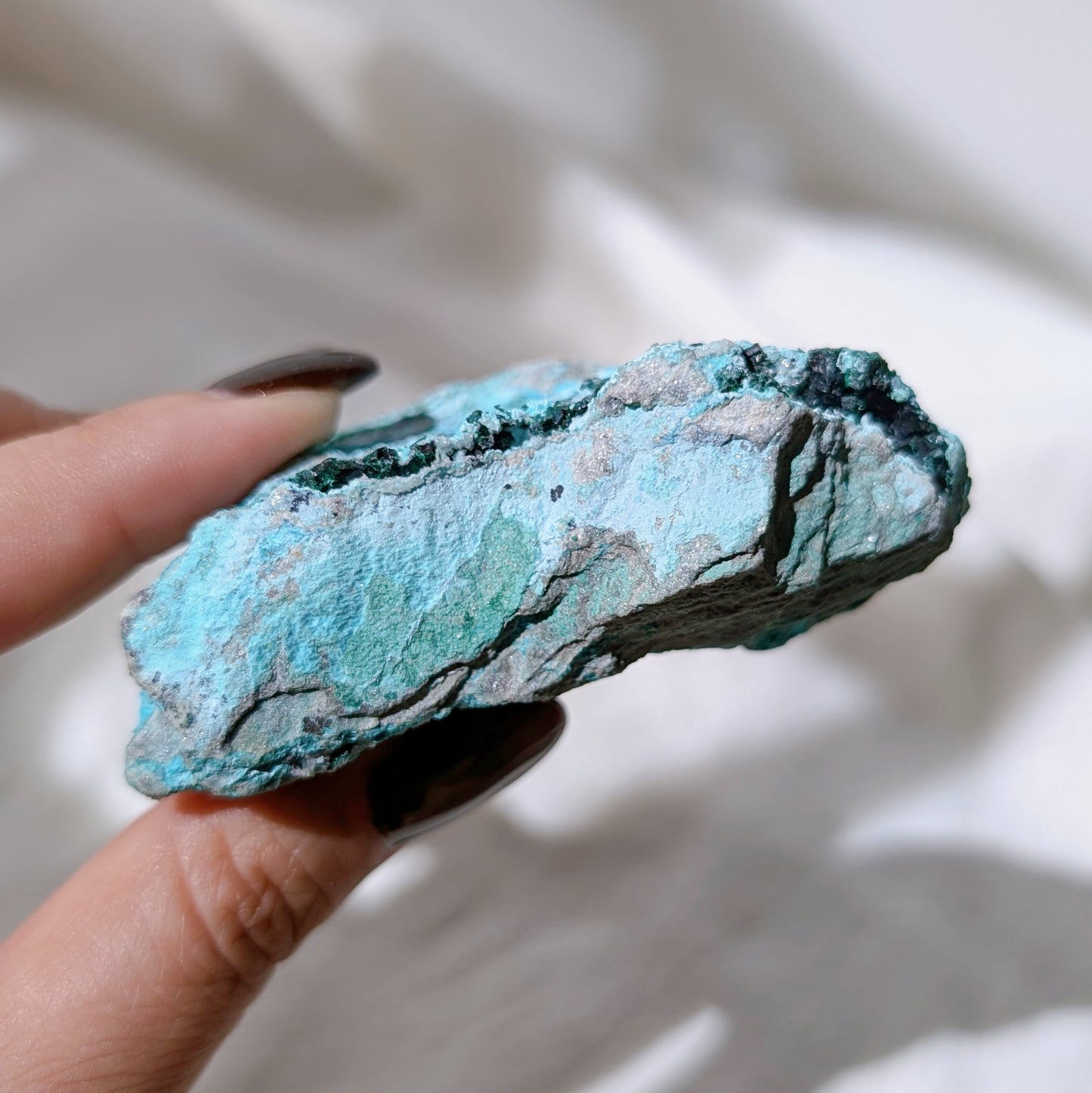 [CY06] Druzy Chrysocolla Malachite and Dioptase, Congo 孔雀礦硅孔雀礦翠銅礦水晶共生