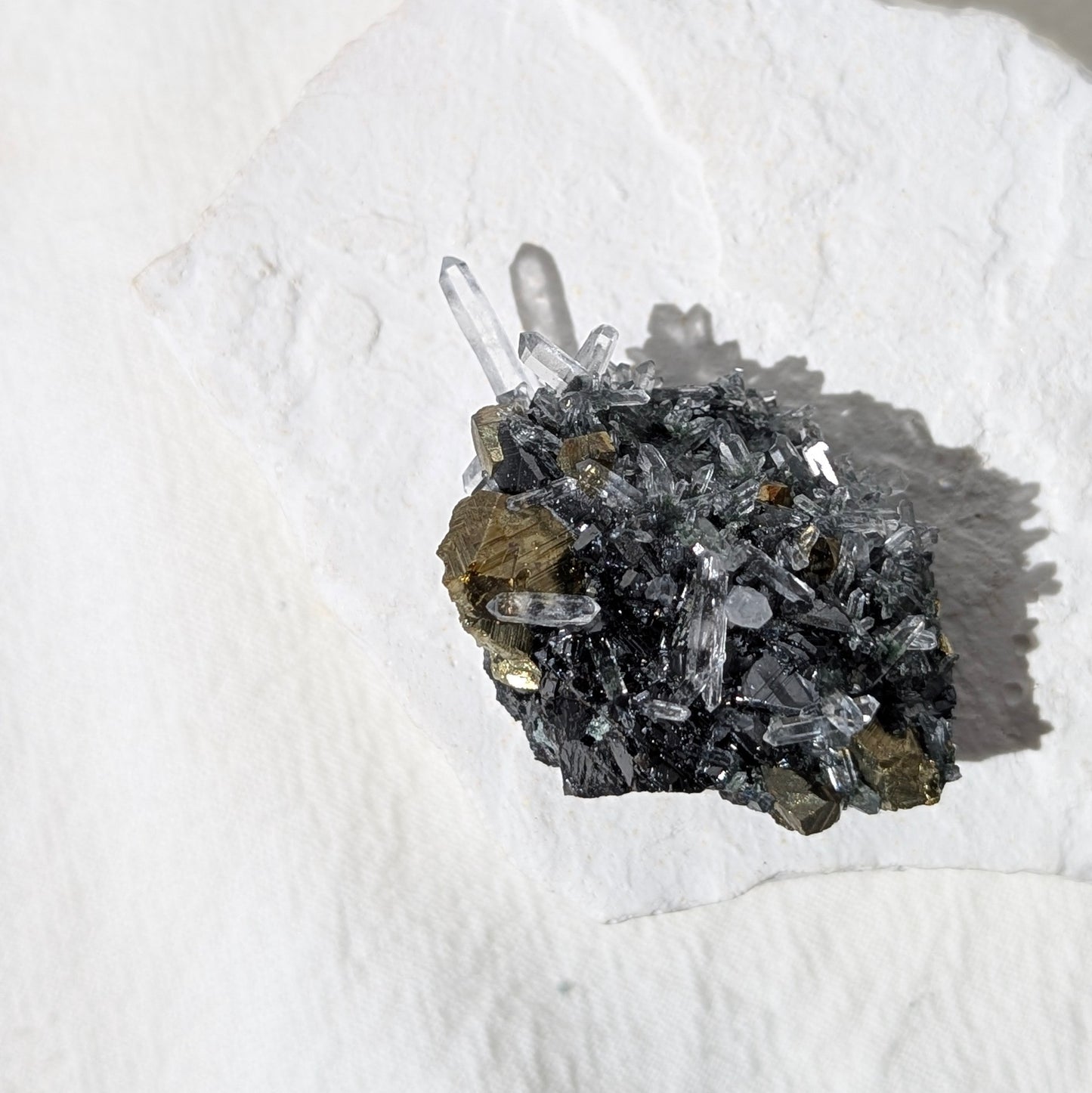 [GA05] Chalcopyrite, Galena with Quartz, Bulgaria 保加利亞黃銅礦方鉛礦白水晶共生