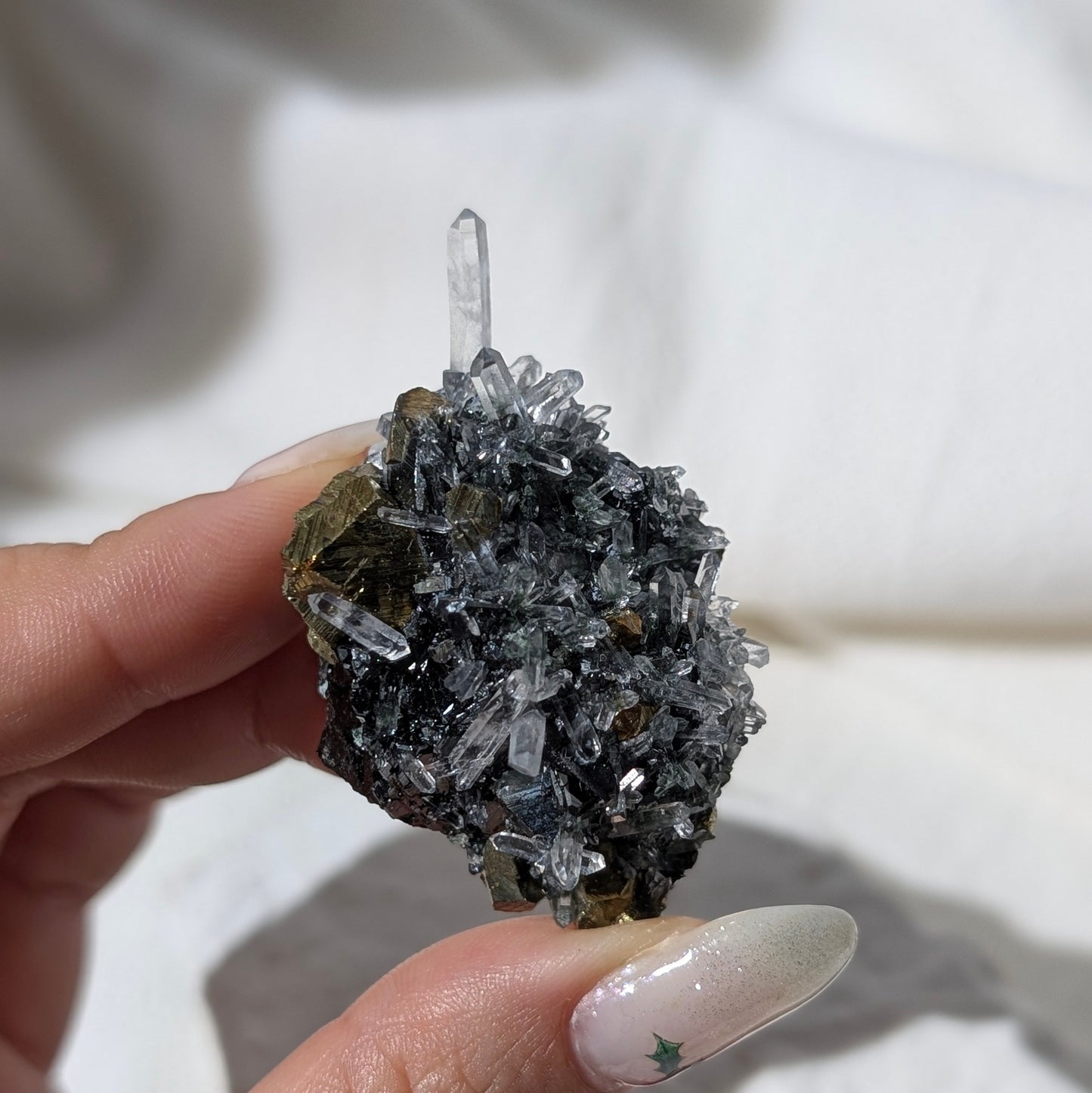 [GA05] Chalcopyrite, Galena with Quartz, Bulgaria 保加利亞黃銅礦方鉛礦白水晶共生