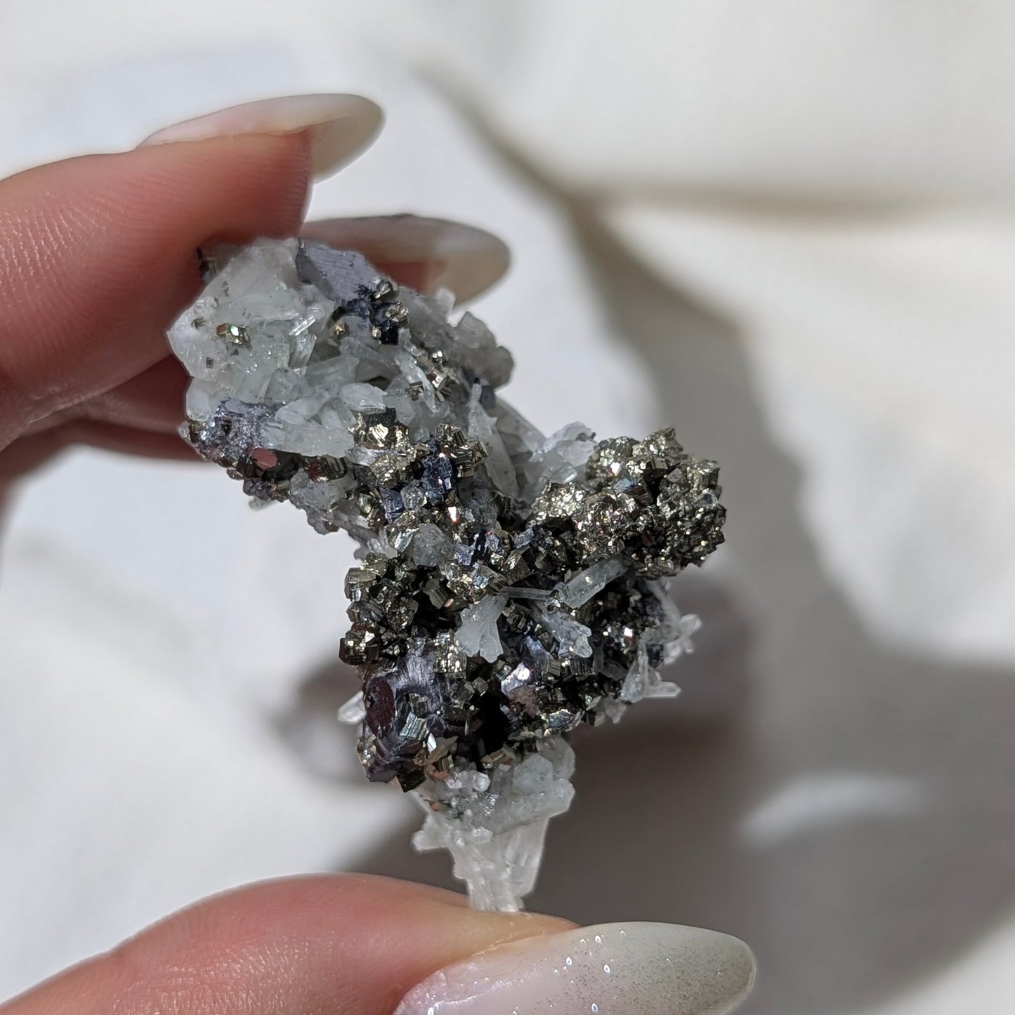 [PY34] Pyrite, Galena with Quartz, Bulgaria 保加利亞黃鐵礦方鉛礦白水晶共生