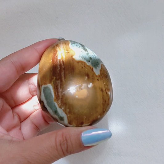 [PJ01] Polychrome Jasper Palm Stone