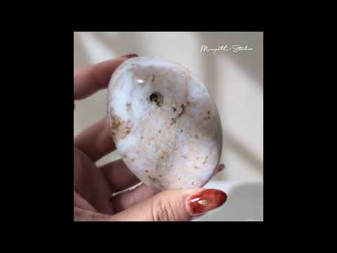 [OJ02] Pastel color Ocean Jasper Palm Stone 粉色海洋碧玉把件