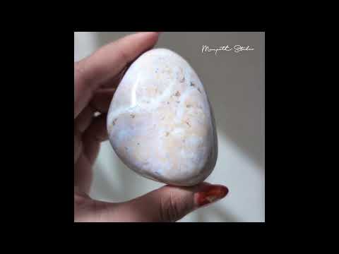 [OJ01] Ocean Jasper & Flower Agate Palm Stone 海洋碧玉+櫻花瑪瑙把件