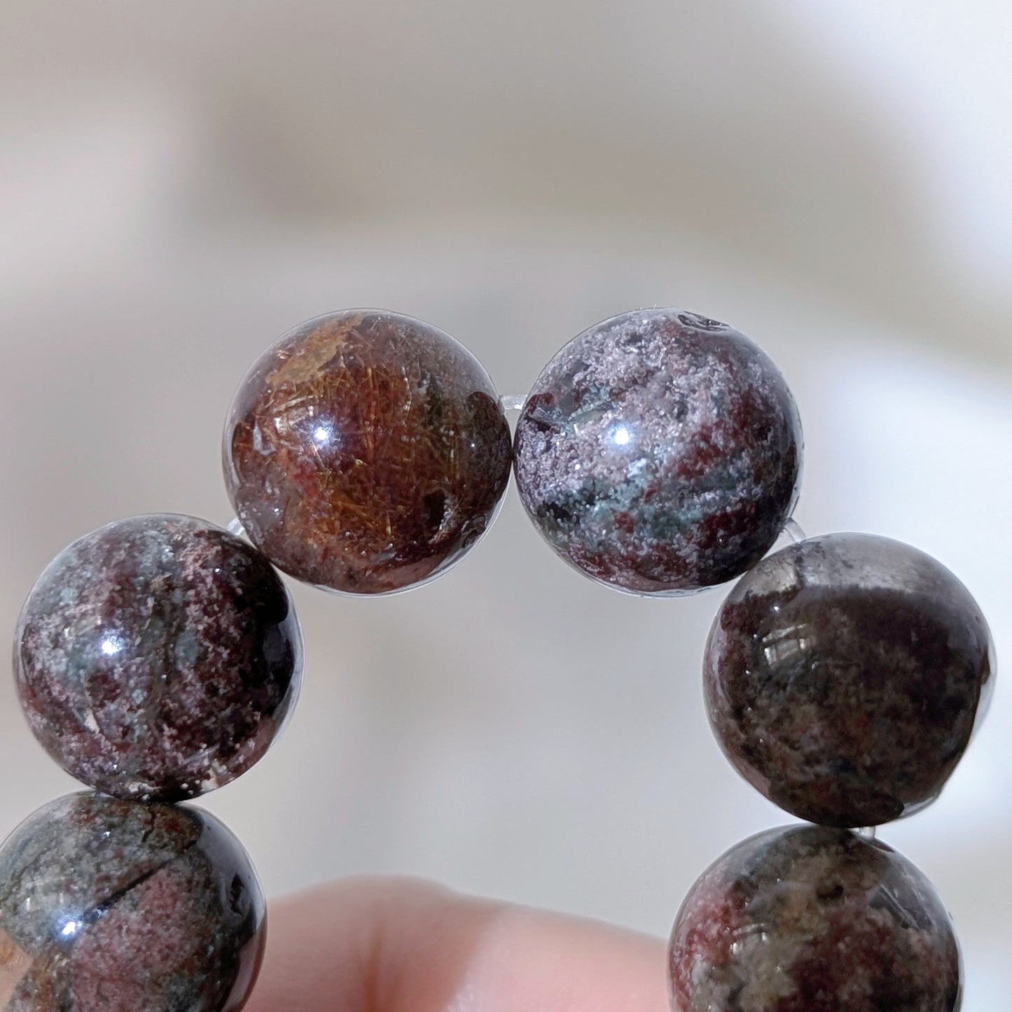 [MBLD01] Garden Lodolite Beaded Bracelet 滿盆花幽靈 10mm