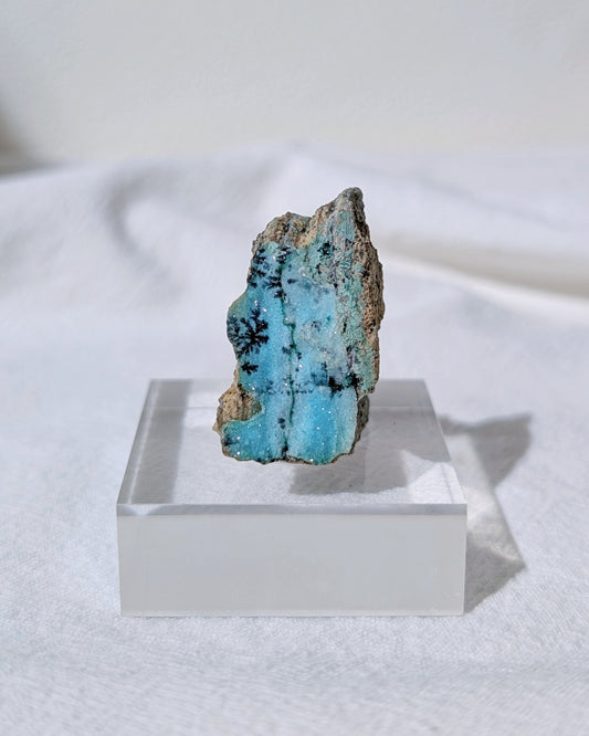 [CY08] Druzy Chrysocolla Malachite Pyrolusite, Congo 孔雀礦矽孔雀石軟錳礦共生