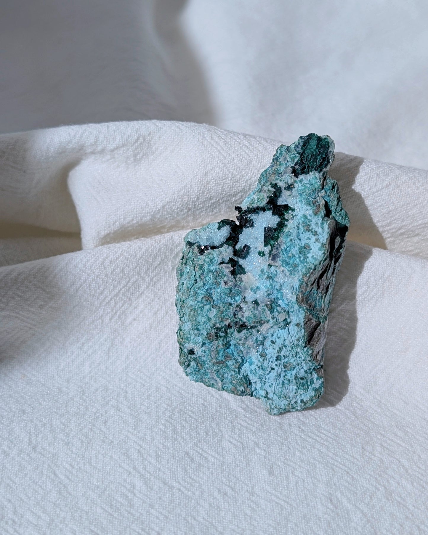 [CY11] Druzy Chrysocolla Malachite, Congo 孔雀礦矽孔雀礦石英共生