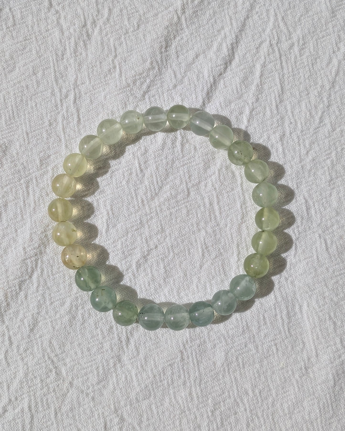 [MBPR02] Gradient Prehnite Beaded Bracelet 漸變葡萄石手串 7mm