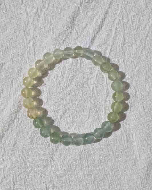 [MBPR02] Gradient Prehnite Beaded Bracelet 漸變葡萄石手串 7mm