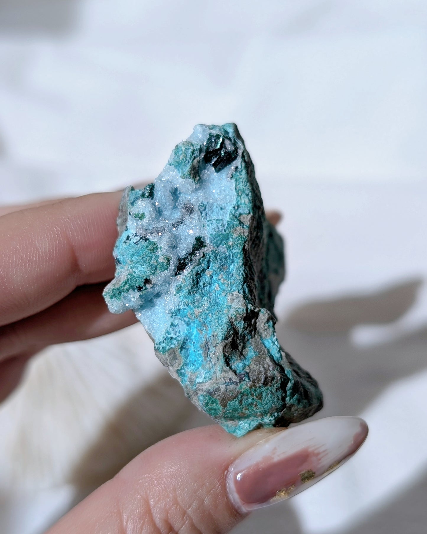 [CY14] Druzy Chrysocolla Malachite, Congo 孔雀礦矽孔雀礦石英共生