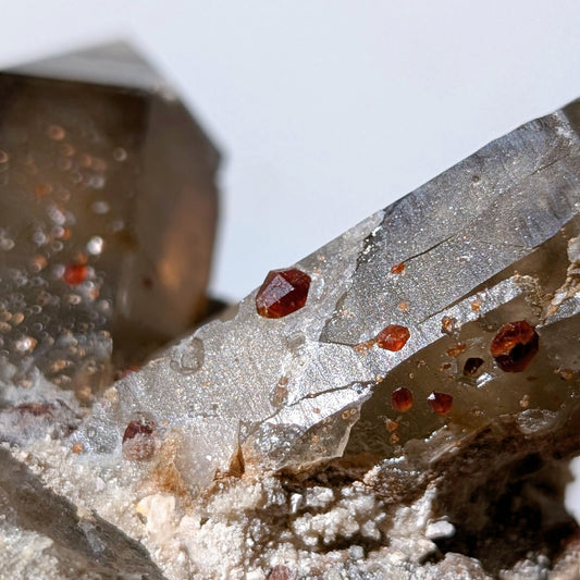 [GS02] Smoky Quartz with Spessartine Garnet 福建煙晶石榴石