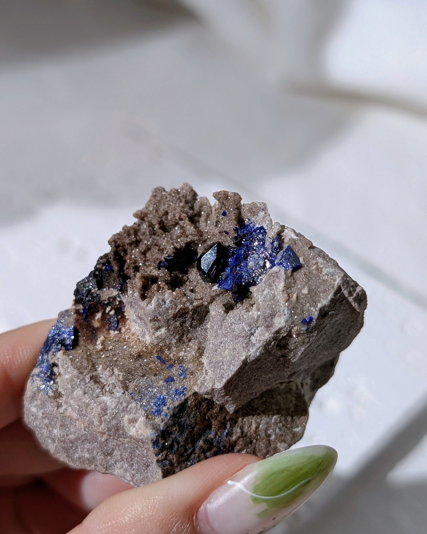 [AZ33] Azurite on matrix, Morocco
