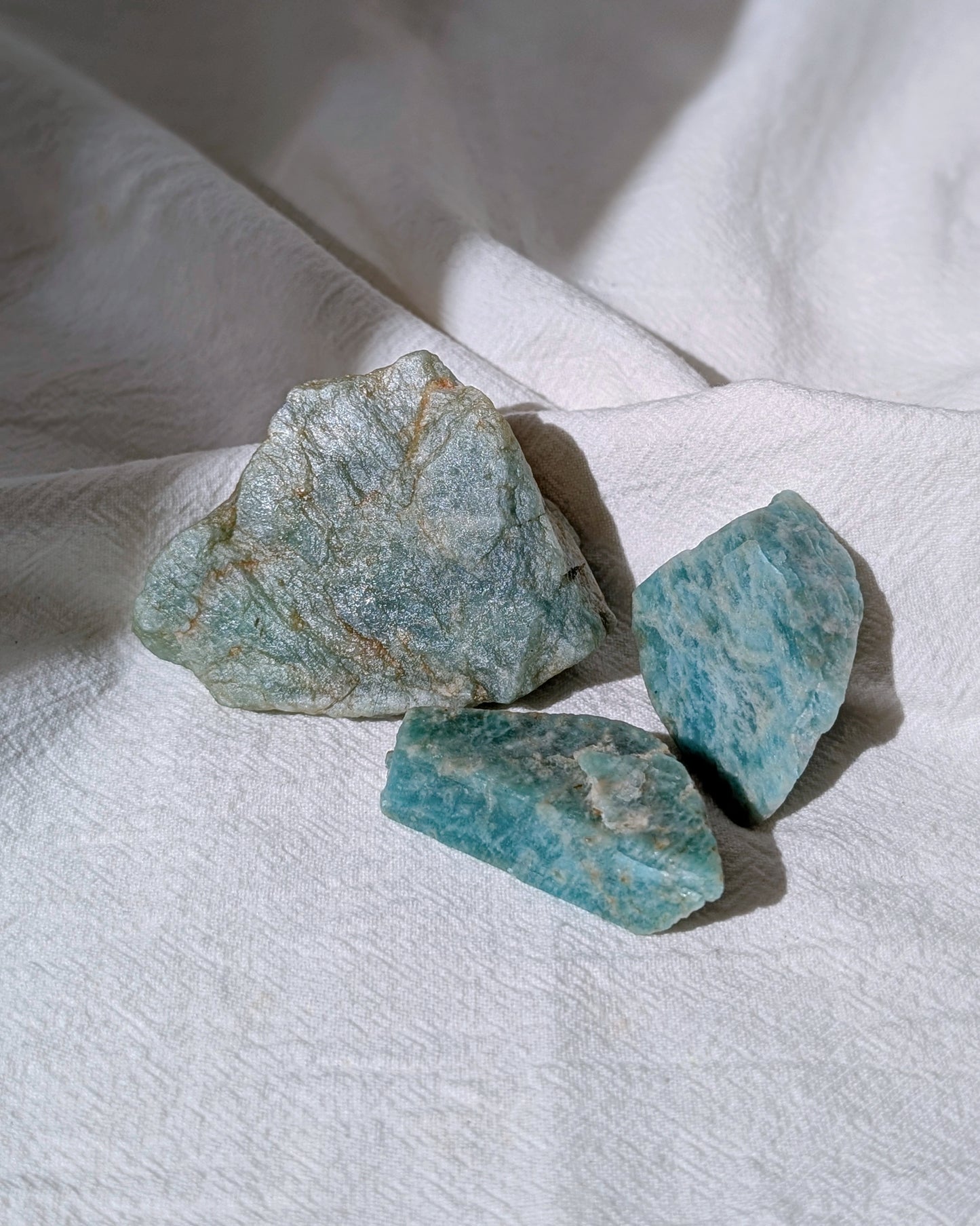 [AM03] Raw Amazonite for heart chakra healing (set of 3) 天河石原石