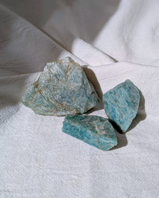 [AM03] Raw Amazonite for heart chakra healing (set of 3) 天河石原石