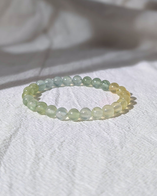 [MBPR02] Gradient Prehnite Beaded Bracelet 漸變葡萄石手串 7mm