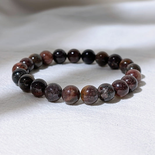 [MBLD08] Red Lodolite Beaded Bracelet 滿盆紅幽靈手串 9mm